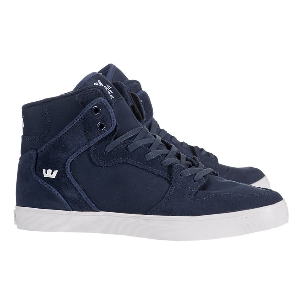 Baskets Montantes Supra Vaider Bleu Marine Navy Homme | POJ-01869460